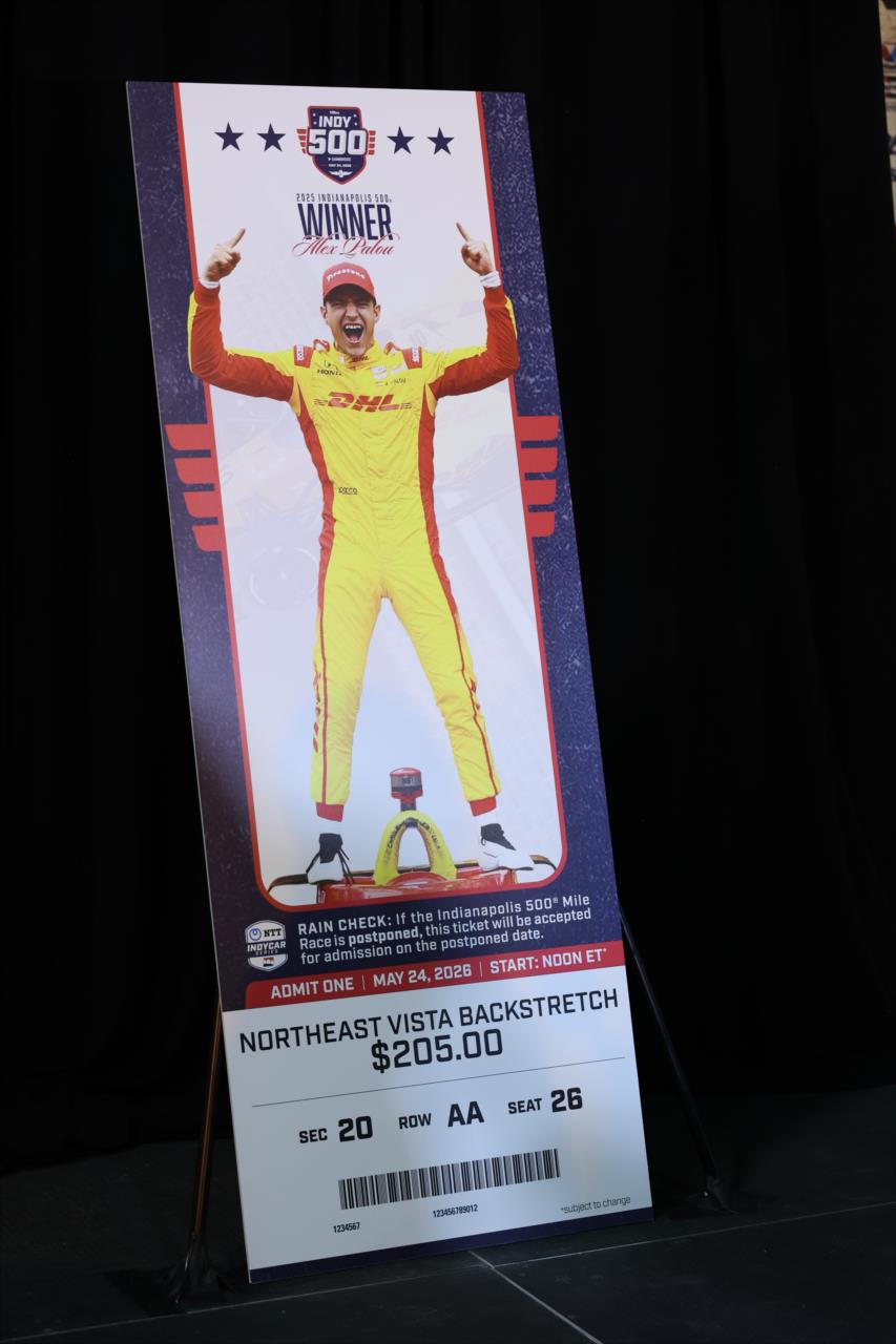 View Alex Palou Unveils 110th Indianapolis 500 Ticket - Tuesday, February 24, 2026  Photos